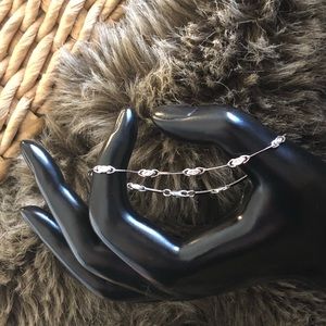 14k white gold genuine diamond accent bracelet